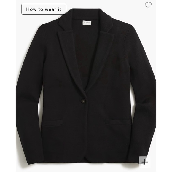 J. Crew Factory Blazer Schoolboy Sweater Single Button Front Cotton Black 3X NWT - Picture 3 of 13